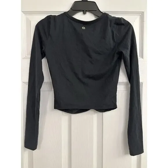 NWT Lilly Pulitzer Luxletic Greer Cropped Top Women's Size XXS in Onyx Black - Picture 3 of 9